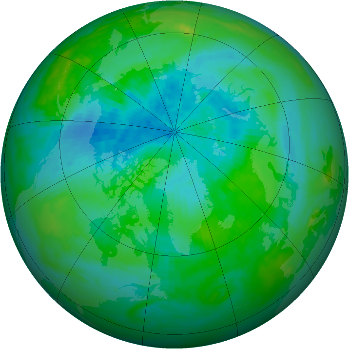 Arctic ozone map for 09 September 1989